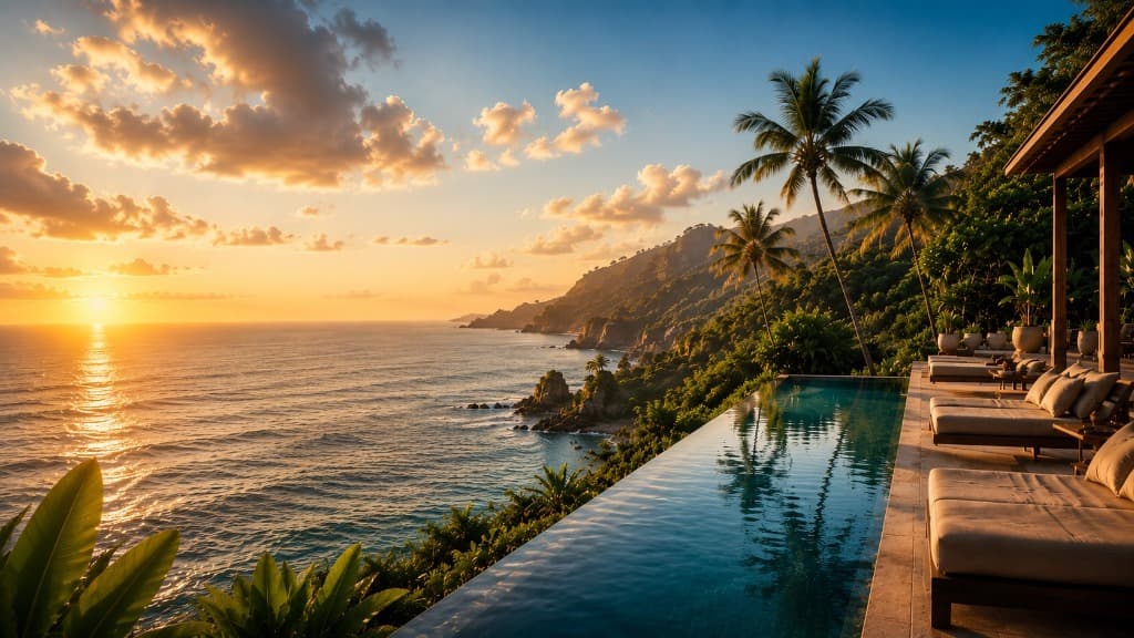Luxus-Resort Infinity Pool mit Meerblick